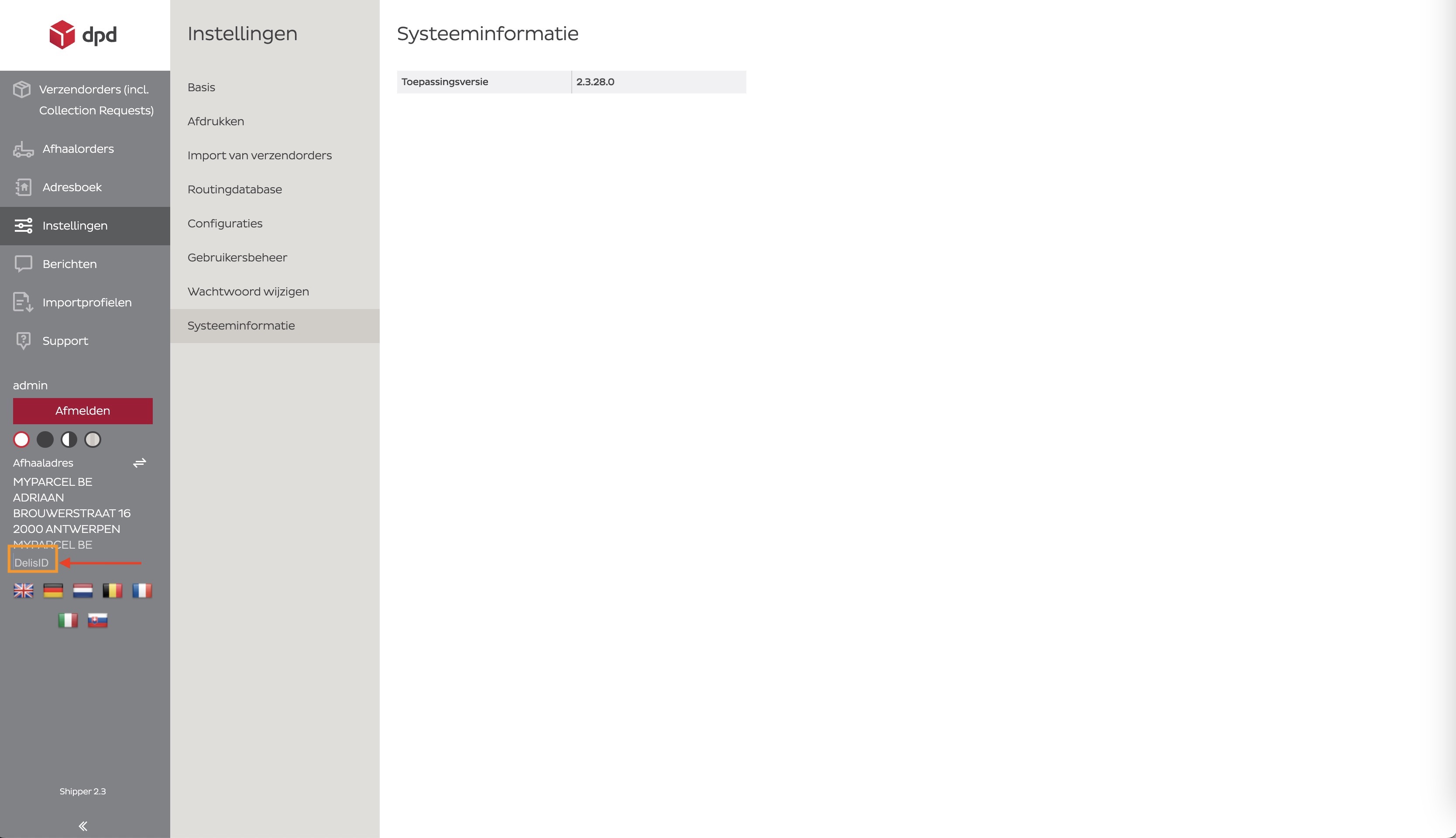 DPD credentials invoeren in de MyParcel Backoffice
