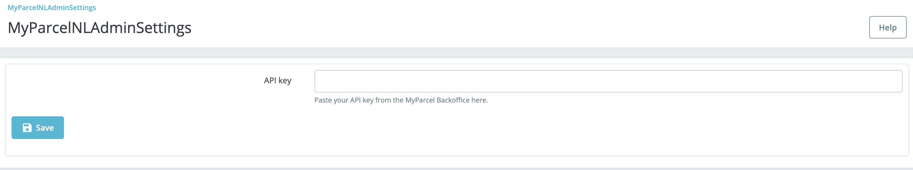 MyParcel plugin invoeren API key