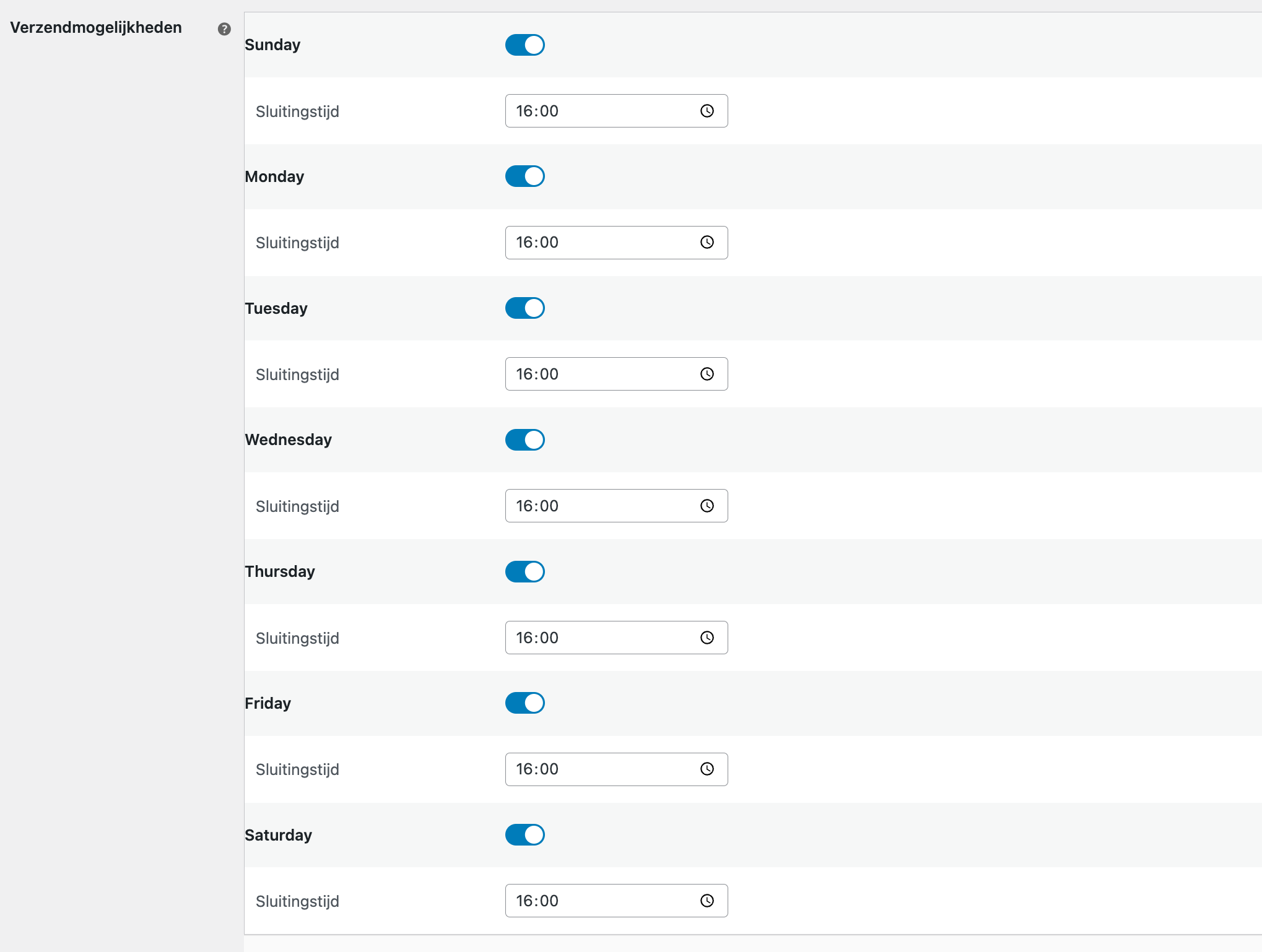 MyParcel WooCommerce plugin exportinstellingen DPD verzendmogelijkheden